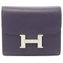 Hermes Epsom Leather Coin Purse in Iris Purple - Hermès