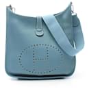 Borsa a spalla Hermes Evelyne 3 Tre GM Blu Jeans - Hermès