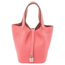 Bolso Hermes Picotin Lock PM en Rosa Azalee - Hermès