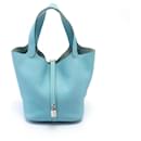 Bolsa Hermes Picotin Lock MM em Blue Atoll - Hermès