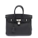 Sac à main Hermes Birkin 25 en cuir Togo noir - Hermès