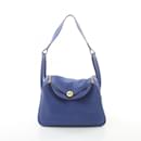 Hermes Lindy 30 Blue Electric Shoulder Bag - Hermès