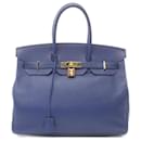 Hermes Birkin 35 Blue Electric Handbag - Hermès