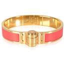 Bracelet Hinges Hermès en cuir corail