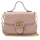 Bolso de hombro de cuero rosa Gucci GG Marmont