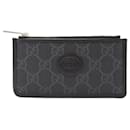 Porte-cartes en cuir noir Gucci