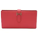 Hermes Bearn Soufflet Long Wallet in Pink - Hermès