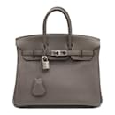 Sac à main Hermes Birkin 25 Etain - Hermès