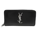 Portefeuille bi-fold en cuir noir Saint Laurent