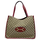 Bolsa tote em canvas GG Horsebit da GUCCI - Gucci