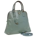 PRADA Bolso de mano de cuero Safiano 2 vías Azul Auth 80864 - Prada