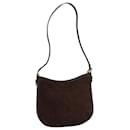 Bolsa de ombro em lona Macadam Celine C marrom Auth yk13620 - Céline