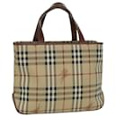 BURBERRY Nova Check Hand Bag PVC Beige Auth bs15799 - Burberry