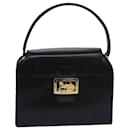 Bolsa de mão de couro preto CELINE Auth 81636 - Céline