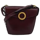 Borsa a spalla CELINE Circle in pelle rossa Auth am6497 - Céline