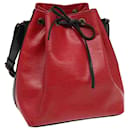 LOUIS VUITTON Epi Petit Noe Shoulder Bag Bicolor Black Red M44172 LV Auth 82436 - Louis Vuitton