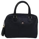 BALLY Hand Bag Leather Navy Auth am6476 - Bally