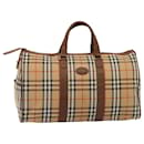 Burberrys Nova Check Boston Bag Canvas Beige Auth am6446 - Autre Marque