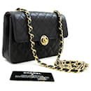 CHANEL Mini Small Chain Shoulder Bag Black Lambskin Quilted Flap - Chanel