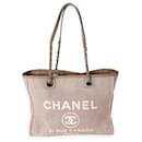 Bolso Deauville pequeño de lona beige Chanel