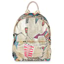 Mochila Street Spirit em lona graffiti multicolorida dourada Chanel