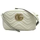 Bolsa de ombro de couro branco Gucci