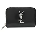 Saint Laurent Black Leather Coin Purse