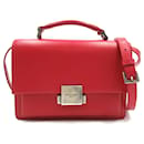 Bolso de hombro de cuero rojo Saint Laurent