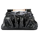 Sac à épaule en peau de serpent noir Giorgio Armani - années 2000