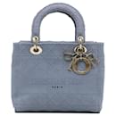 Borsa Lady D-Lite Cannage media blu Dior