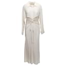 Robe maxi en soie et mesh blanc avec découpes Christopher Esber, taille US 10 - Autre Marque