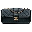 Blue Chanel Large Quilted Lambskin Elegant CC Flap Shoulder Bag