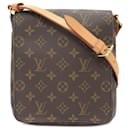 Bolso de hombro Musette Salsa Monograma Louis Vuitton marrón con correa corta