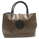 Sac fourre-tout en toile enduite Zucca Fendi marron