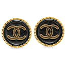 Gold Chanel Gold Plated CC Clip On Earrings