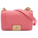 Pink Chanel Small Calfskin Boy Flap Crossbody Bag