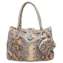 Sac fourre-tout en peau de serpent Shiro beige et multicolore - Autre Marque