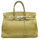 Bolsa Birkin 40 em couro Clémence Verde Chartreuse da Hermès