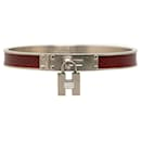 Pulseira de couro vermelho Hermès Kelly Cadena Lock