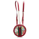 Red Gucci GG Supreme Flora Ophidia Round Backpack