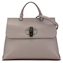 Sac à main quotidien moyen en bambou gris Gucci