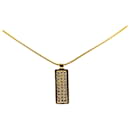 Gold Dior Gold Plated Oblique Trotter Pendant Necklace