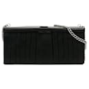 Schwarze Christian Louboutin Leder-Clutch mit Kette