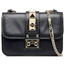 Bolsa transversal Glam Lock Rockstud Pequena Preta Valentino