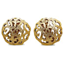 Gold Chanel CC Clip-on Earrings