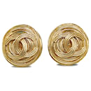 Gold Chanel CC Clip-on Earrings