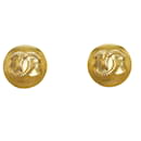 Gold Chanel CC Clip-on Earrings