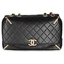 Chanel Black Quilted Calfskin Medium Metal Flap Bag