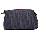 Christian Dior Monogram Flight Trotter Cosmetic Pouch in Navy Blue Canvas and Leather