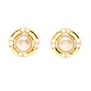 Boucles d'oreilles clips en plaqué or Chanel Coco Mark